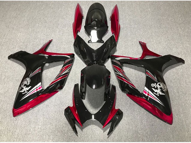 2006-2007 Gloss Red and Black Design Suzuki GSXR 600-750 Fairings Canada