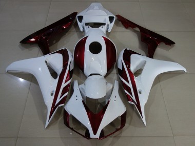 2006-2007 Gloss White and Deep Red Honda CBR1000RR Fairings Canada