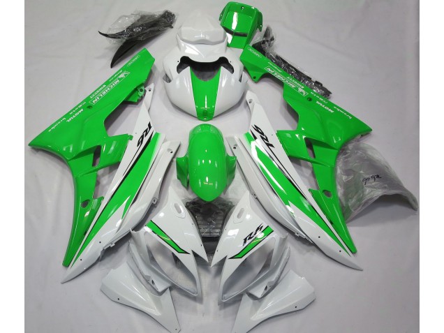 2006-2007 Gloss White and Green Yamaha R6 Fairings Canada