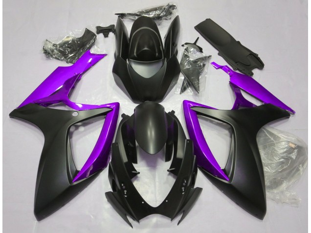 2006-2007 Matte Black & Purple Suzuki GSXR 600-750 Fairings Canada