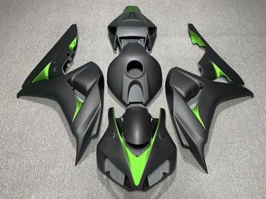 2006-2007 Matte Black and Green Honda CBR1000RR Fairings Canada