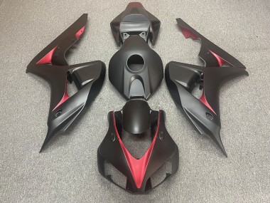 2006-2007 Matte Black and Red Honda CBR1000RR Fairings Canada