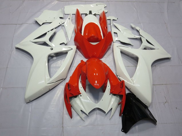 2006-2007 Orange and White Suzuki GSXR 600-750 Fairings Canada