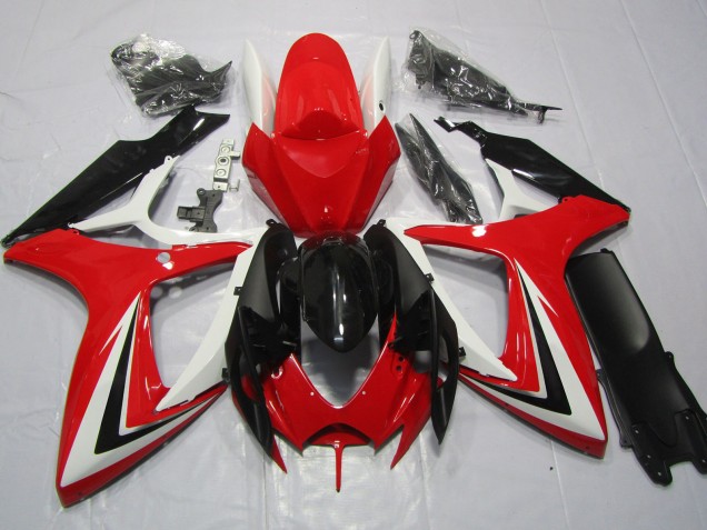 2006-2007 Red Black and White Suzuki GSXR 600-750 Fairings Canada 2006-2007 Red Black and White Suzuki GSXR 600-750 Fairings Canada