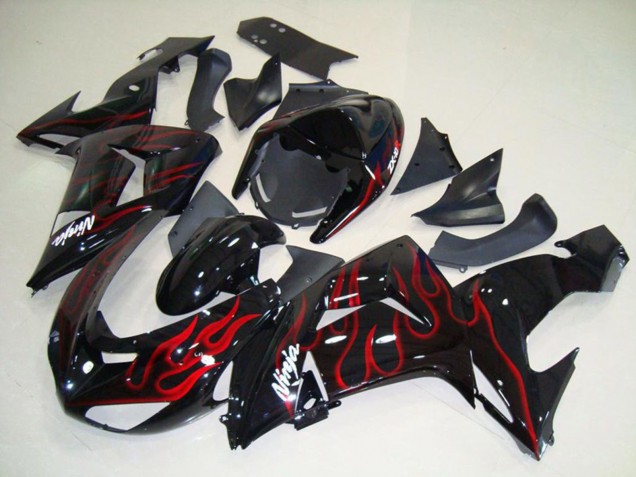 2006-2007 Red Flame Kawasaki ZX10R Fairings Canada
