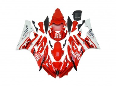 2006-2007 Red and White Star Fiat Yamaha R6 Fairings Canada