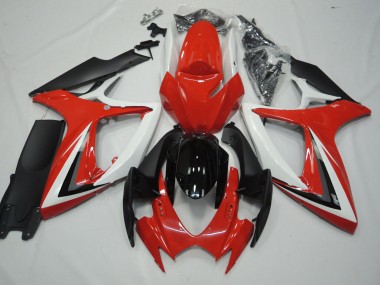 2006-2007 Red and White Suzuki GSXR 600-750 Fairings Canada