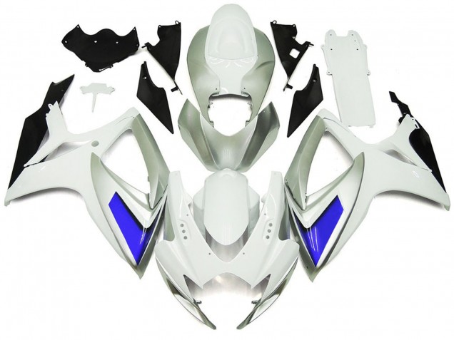 2006-2007 Silver White and Blue Gloss Style Suzuki GSXR 600-750 Fairings Canada
