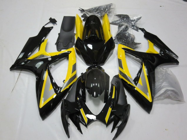 2006-2007 Silver and Black Yellow Suzuki GSXR 600-750 Fairings Canada 2006-2007 Silver and Black Yellow Suzuki GSXR 600-750 Fairings Canada