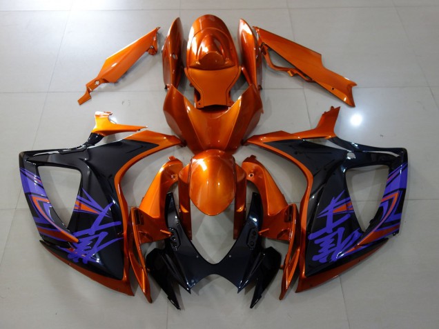 2006-2007 Vibrant Orange & Gloss Black Suzuki GSXR 600-750 Fairings Canada