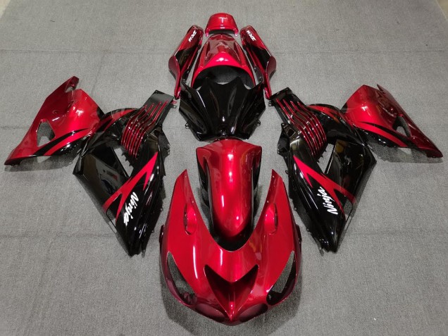 2006-2011 Fire Red and Black Kawasaki ZX14R Fairings Canada