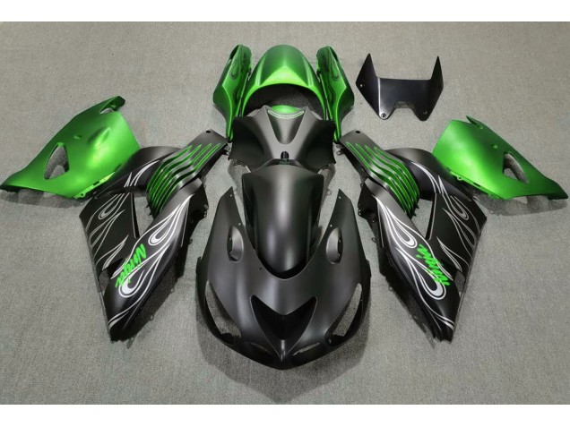 2006-2011 Matte Black and Green Kawasaki ZX14R Fairings Canada 2006-2011 Matte Black and Green Kawasaki ZX14R Fairings Canada