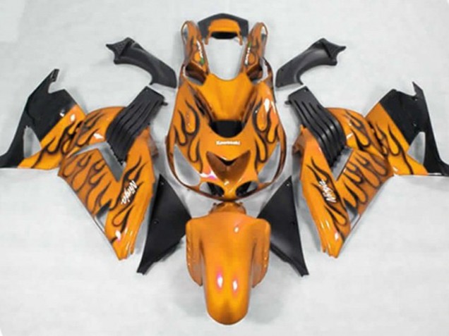 2006-2011 Yellow Black Flame Kawasaki ZX14R Fairings Canada