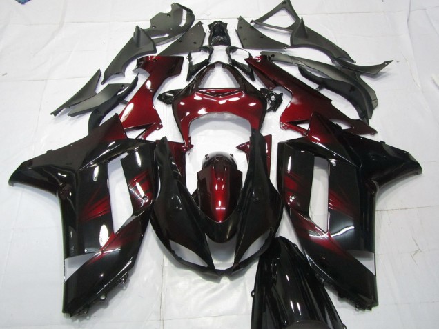 2007-2008 Deep Red Kawasaki ZX6R Fairings Canada
