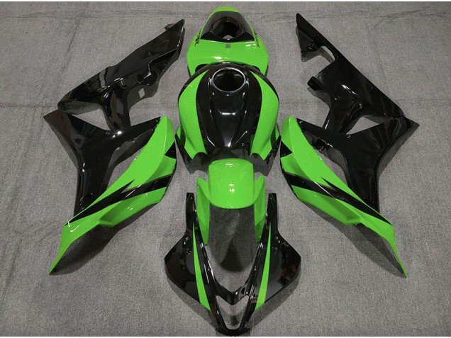 2007-2008 Gloss Black & Green Honda CBR600RR Fairings Canada 2007-2008 Gloss Black & Green Honda CBR600RR Fairings Canada