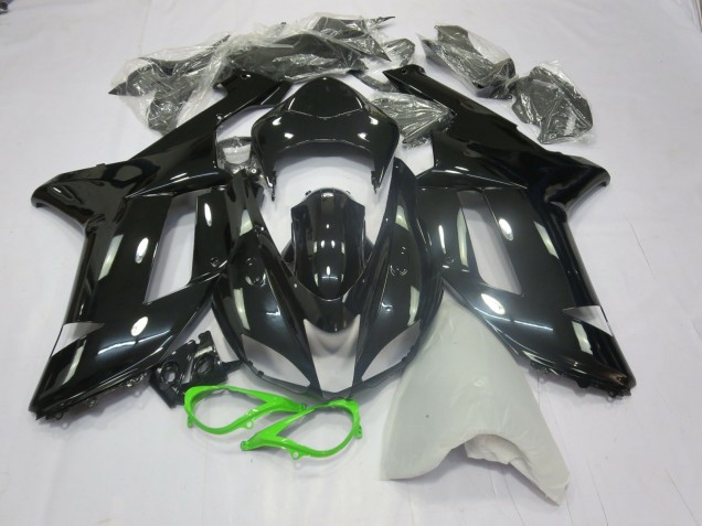 2007-2008 Gloss Black Green Kawasaki ZX6R Fairings Canada 2007-2008 Gloss Black Green Kawasaki ZX6R Fairings Canada