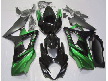 2007-2008 Gloss Black and Green Suzuki GSXR 1000 Fairings Canada