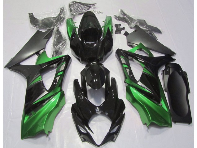2007-2008 Gloss Black and Green Suzuki GSXR 1000 Fairings Canada 2007-2008 Gloss Black and Green Suzuki GSXR 1000 Fairings Canada