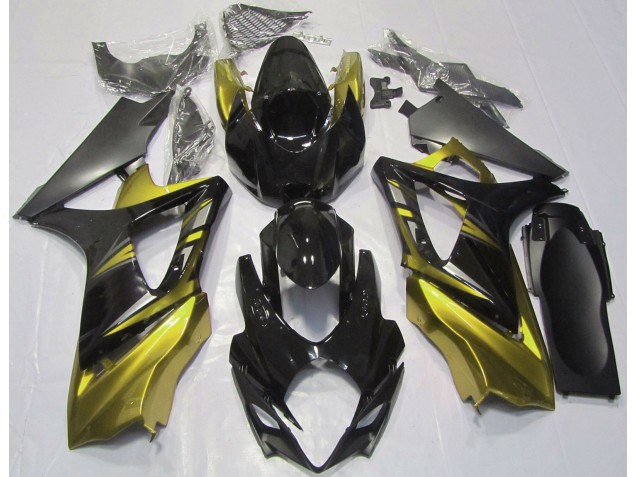 2007-2008 Gloss Black and Yellow Suzuki GSXR 1000 Fairings Canada