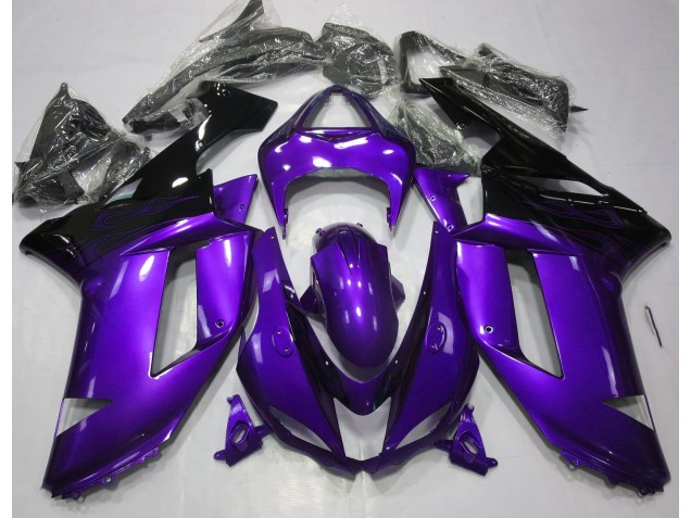 2007-2008 Gloss Purple & Black Kawasaki ZX6R Fairings Canada 2007-2008 Gloss Purple & Black Kawasaki ZX6R Fairings Canada