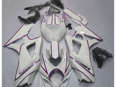 2007-2008 Gloss White Pink Pin Stripe Suzuki GSXR 1000 Fairings Canada
