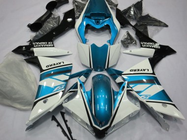 2007-2008 Gloss White and Light Blue Yamaha R1 Fairings Canada