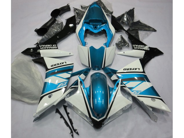 2007-2008 Gloss White and Light Blue Yamaha R1 Fairings Canada