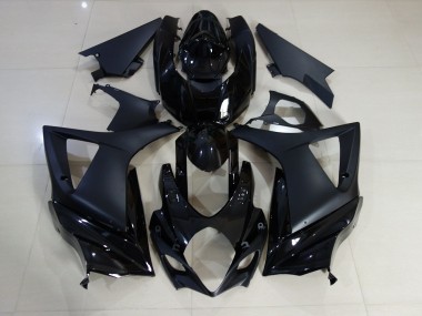 2007-2008 Gloss and Matte Black Plain Suzuki GSXR 1000 Fairings Canada