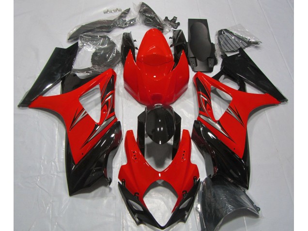 2007-2008 Lava Red and Black Suzuki GSXR 1000 Fairings Canada