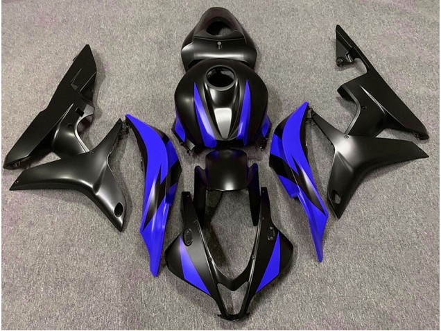 2007-2008 Matte Black & Blue Design Honda CBR600RR Fairings Canada