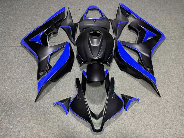 2007-2008 Matte Black & Blue Honda CBR600RR Fairings Canada 2007-2008 Matte Black & Blue Honda CBR600RR Fairings Canada