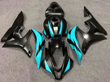 2007-2008 Matte Black & Cyan Design Honda CBR600RR Fairings Canada