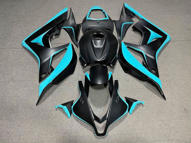 2007-2008 Matte Black & Cyan Honda CBR600RR Fairings Canada 2007-2008 Matte Black & Cyan Honda CBR600RR Fairings Canada