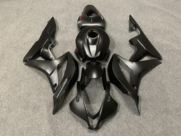 2007-2008 Matte Black & Logos Honda CBR600RR Fairings Canada 2007-2008 Matte Black & Logos Honda CBR600RR Fairings Canada
