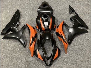 2007-2008 Matte Black & Orange Design Honda CBR600RR Fairings Canada