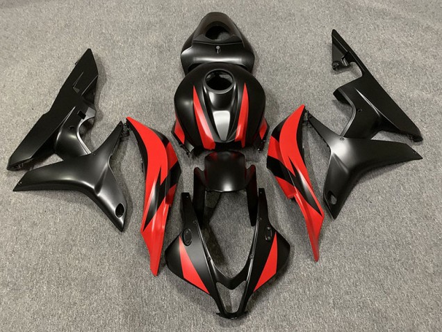 2007-2008 Matte Black and Red Honda CBR600RR Fairings Canada