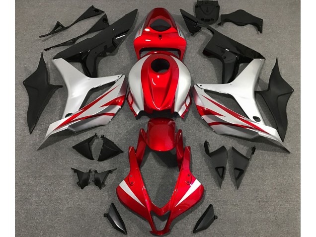 2007-2008 Red and Silver OEM Style Honda CBR600RR Fairings Canada
