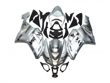 2007-2008 Silver West Gloss Kawasaki ZX6R Fairings Canada