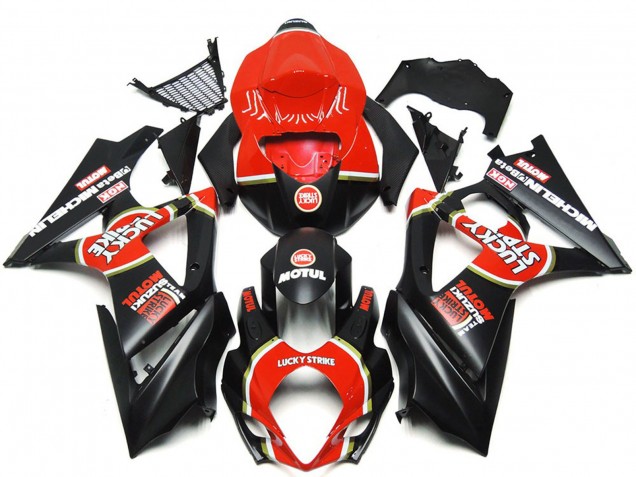 2007-2008 Vibrant Matte Black Custom Lucky Strike Suzuki GSXR 1000 Fairings Canada 2007-2008 Vibrant Matte Black Custom Lucky Strike Suzuki GSXR 1000 Fairings Canada