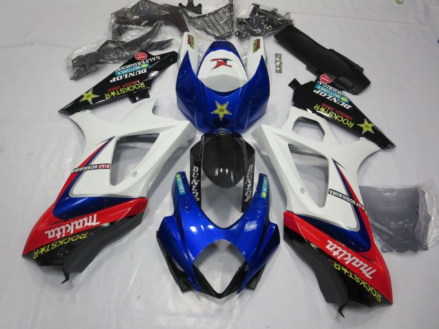 2007-2008 White Rockstar Suzuki GSXR 1000 Fairings Canada 2007-2008 White Rockstar Suzuki GSXR 1000 Fairings Canada