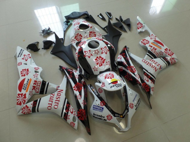 2007-2008 White and Red Nastro Azzurro Honda CBR600RR Fairings Canada