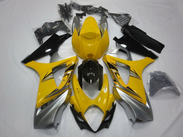 2007-2008 Yellow Silver Suzuki GSXR 1000 Fairings Canada