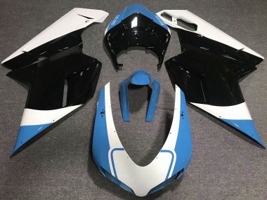 2007-2012 Gloss Light Blue White and Black Ducati 848 1098 1198 Fairings Canada