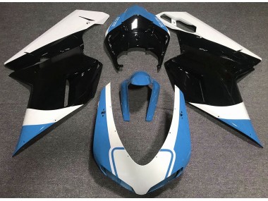 2007-2012 Gloss Light Blue White and Black Ducati 848 1098 1198 Fairings Canada
