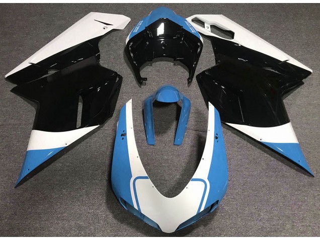 2007-2012 Gloss Light Blue White and Black Ducati 848 1098 1198 Fairings Canada