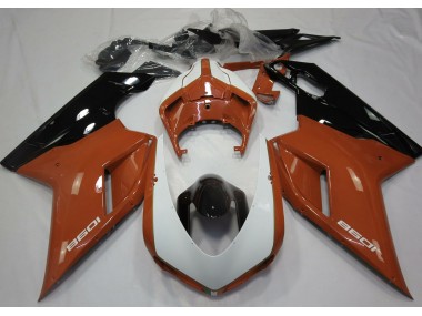 2007-2012 Gloss Orange & White Ducati 848 1098 1198 Fairings Canada