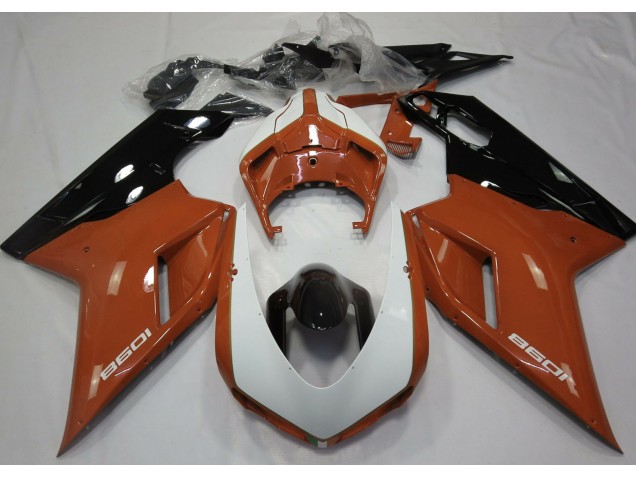 2007-2012 Gloss Orange & White Ducati 848 1098 1198 Fairings Canada 2007-2012 Gloss Orange & White Ducati 848 1098 1198 Fairings Canada