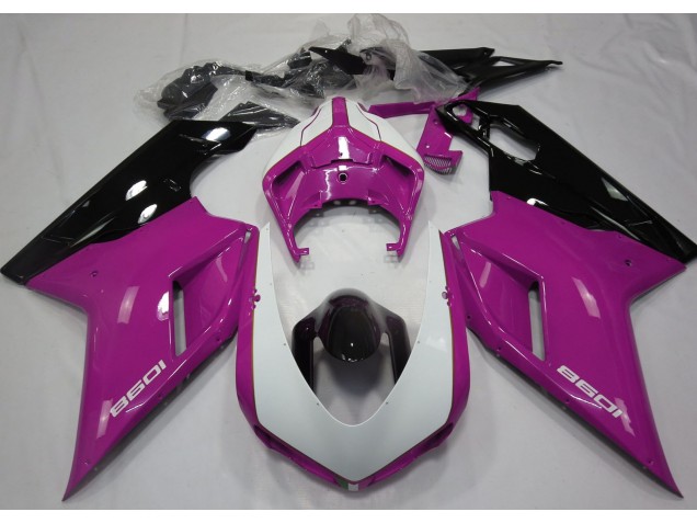 2007-2012 Gloss Pink & White Ducati 848 1098 1198 Fairings Canada 2007-2012 Gloss Pink & White Ducati 848 1098 1198 Fairings Canada