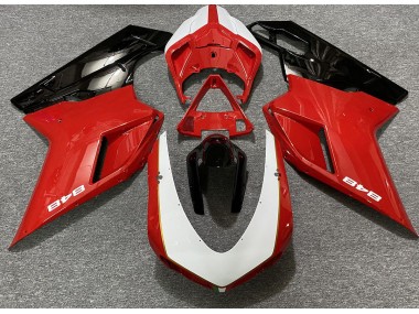 2007-2012 Gloss Red & White (848 Sticker) Ducati 848 1098 1198 Fairings Canada