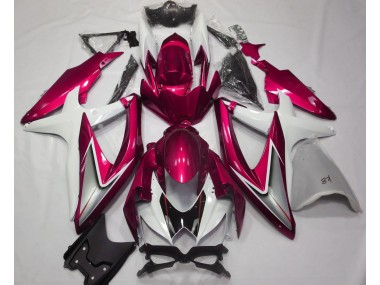 2008-2010 Gloss Red and White Suzuki GSXR 600-750 Fairings Canada